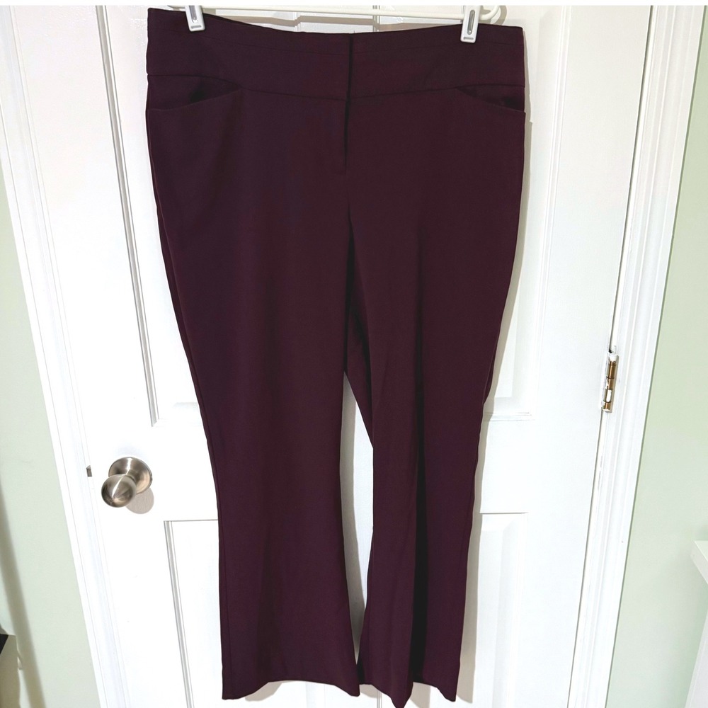 Maurices Womens Burgundy Dress Pants Size 15/16 Straight Leg Trousers